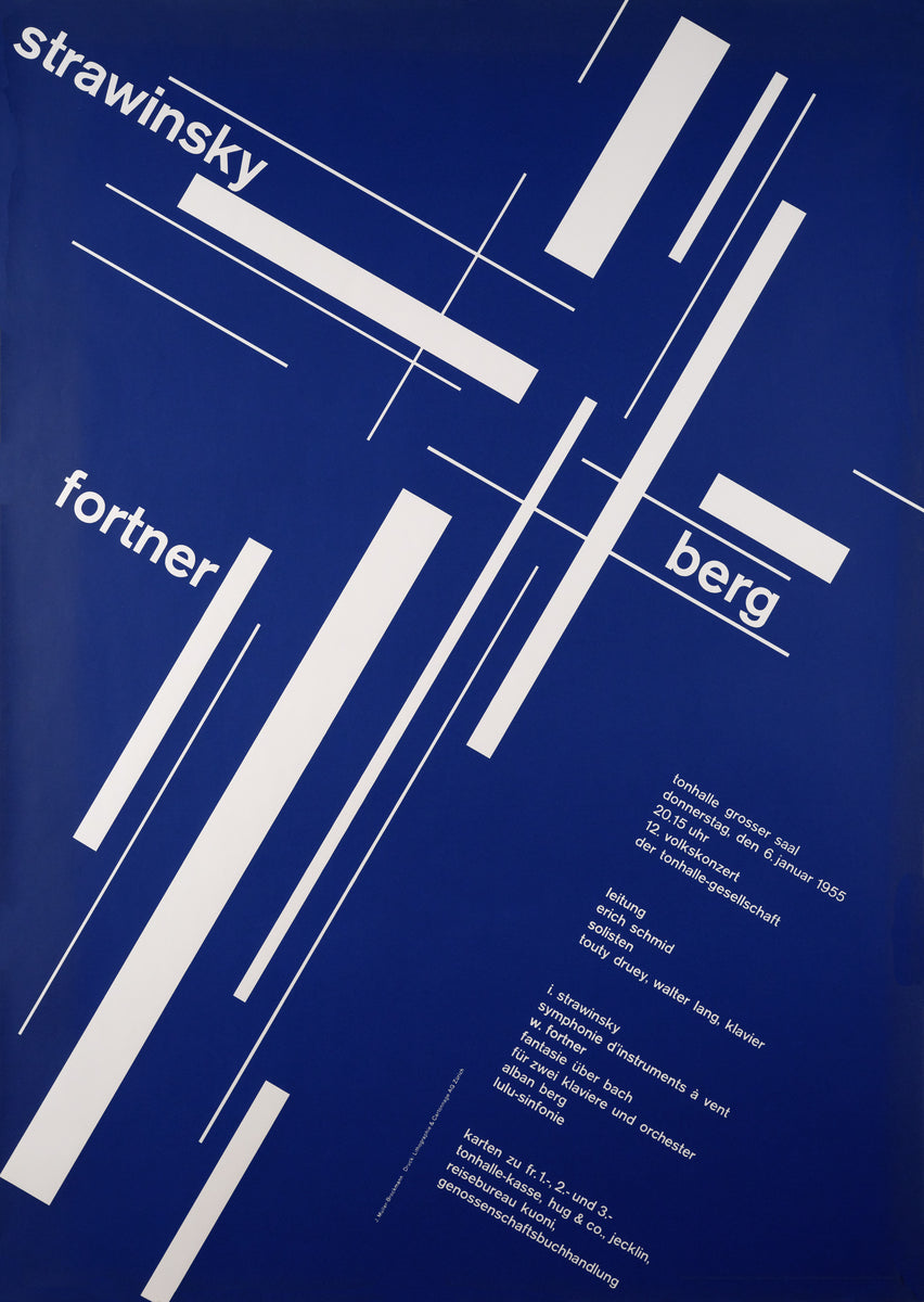 Josef Müller-Brockmann poster, Strawinsky / Fortner / Berg