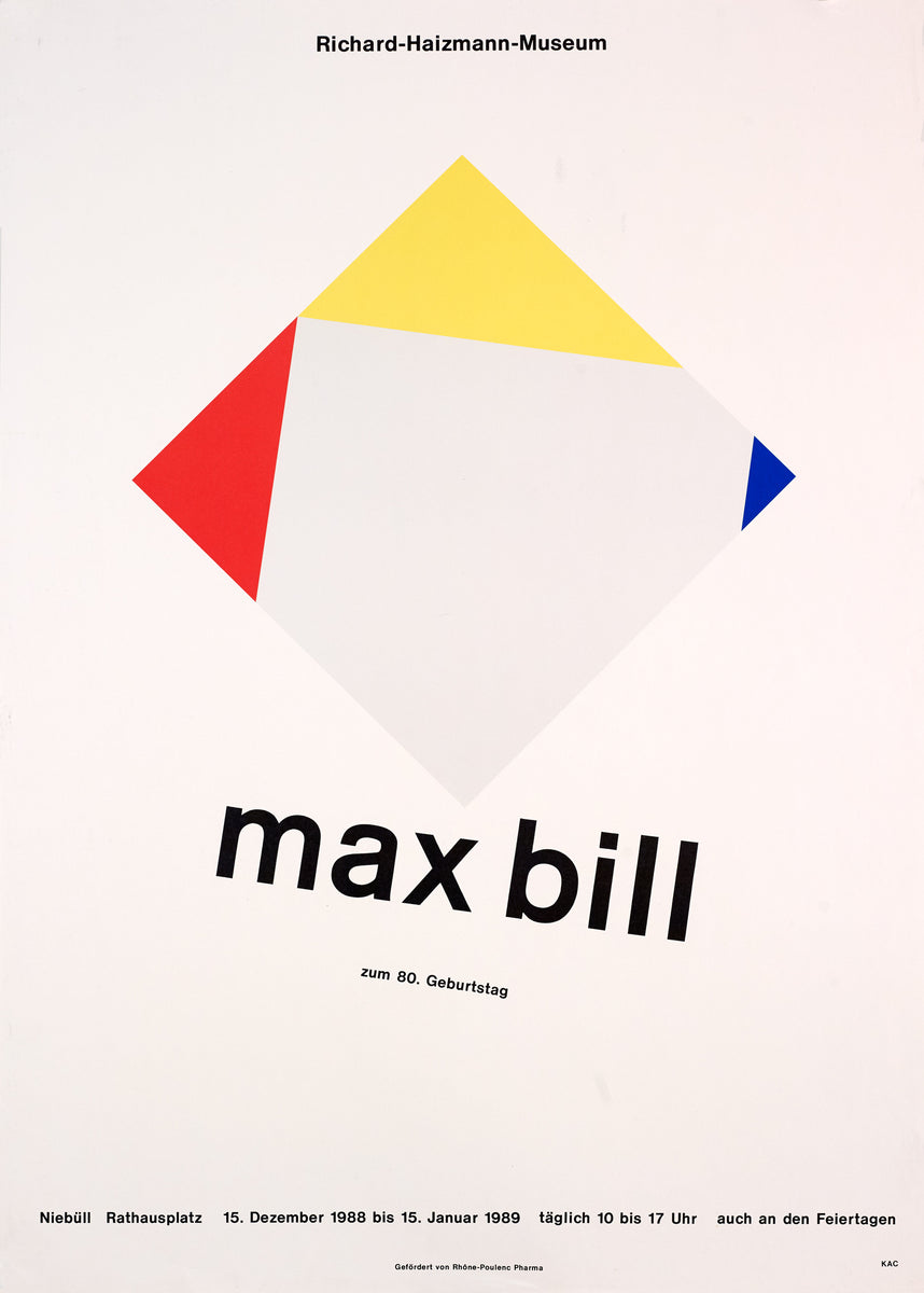 Exhibition Poster Max Bill The New Collection Munich factory 1957 Edited.