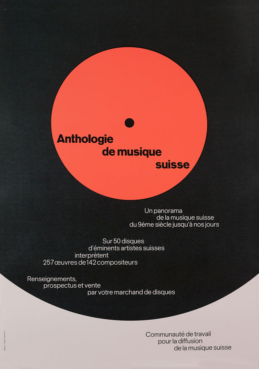 Müller-Brockmann poster, Anthologie de Musique Suisse | Grafa Gallery