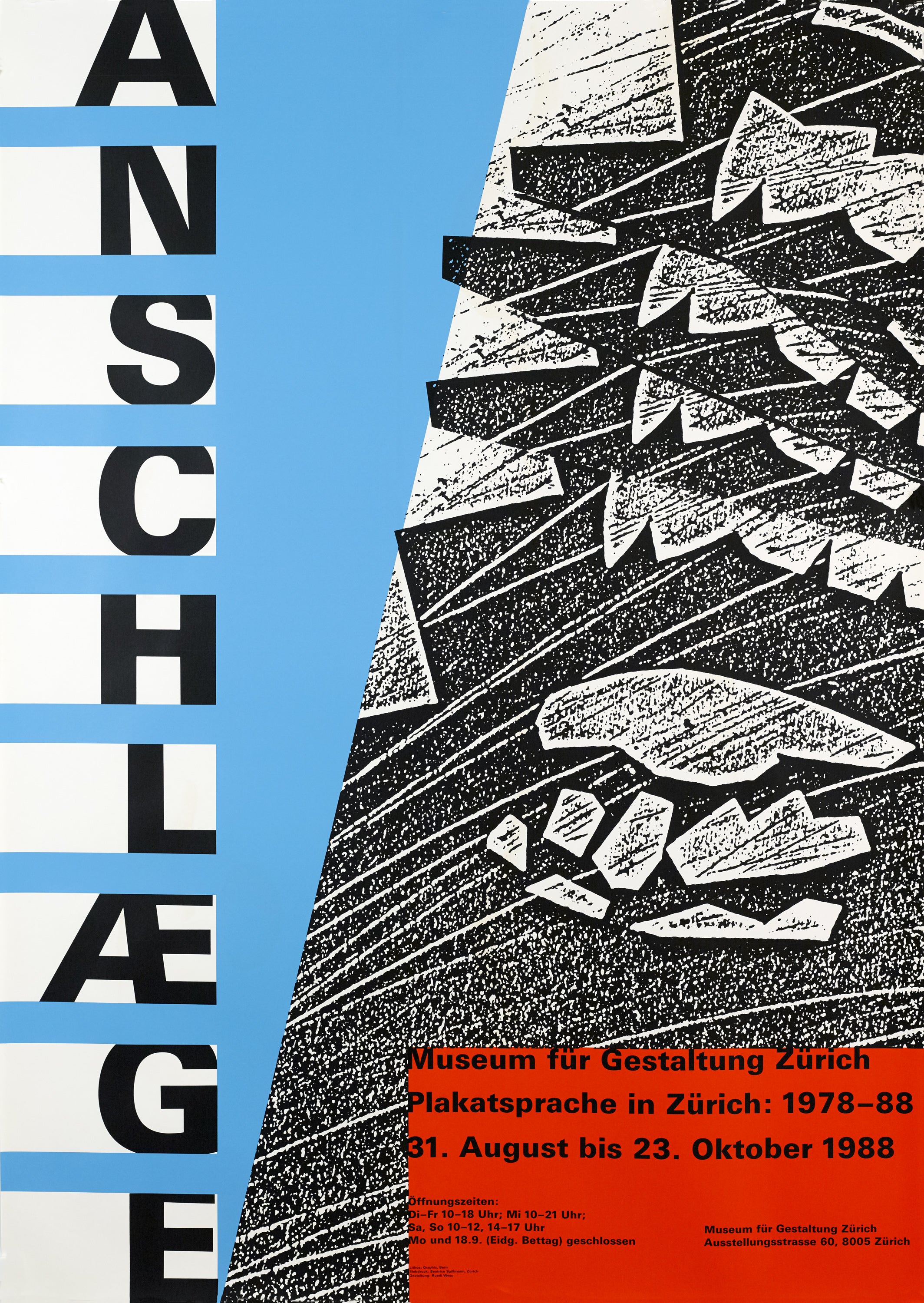 Ruedi Wyss poster, Anschlaege - Plakatsprache in Zürich| Grafa Gallery