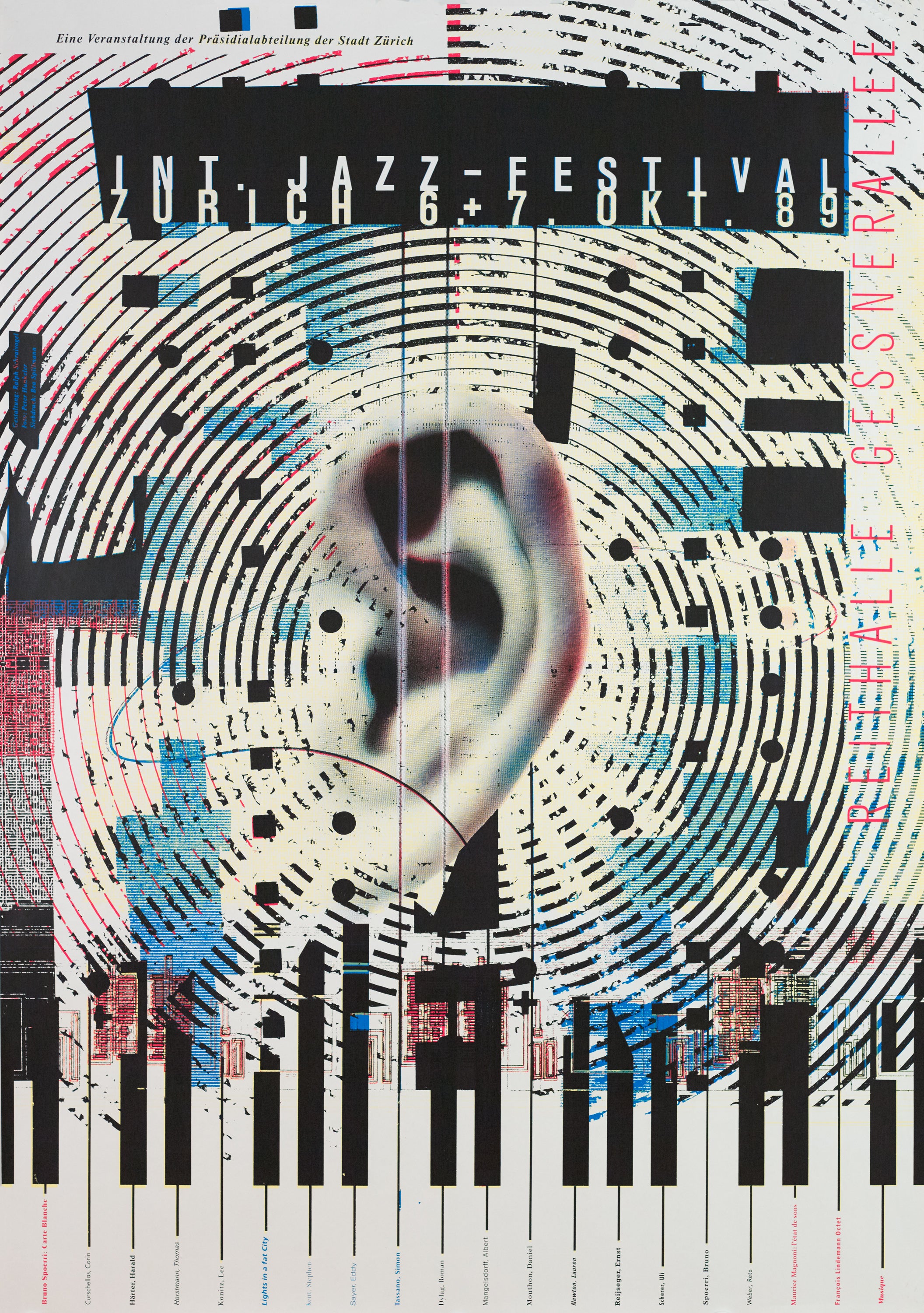Ralph Schraivogel poster, International Jazz Festival, Zürich