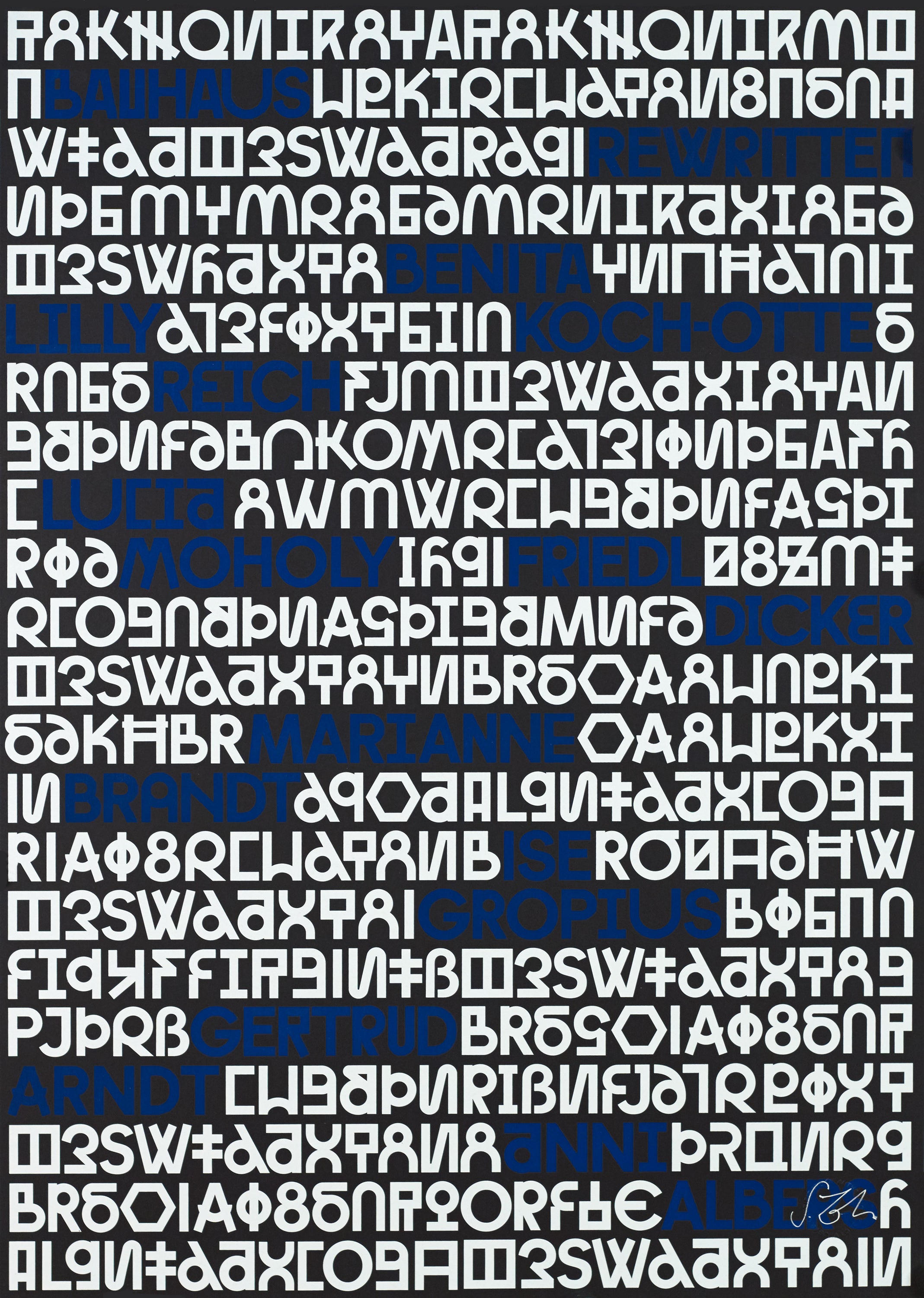Sascha Lobe poster, Bauhaus Rewritten (blue) | Grafa Gallery