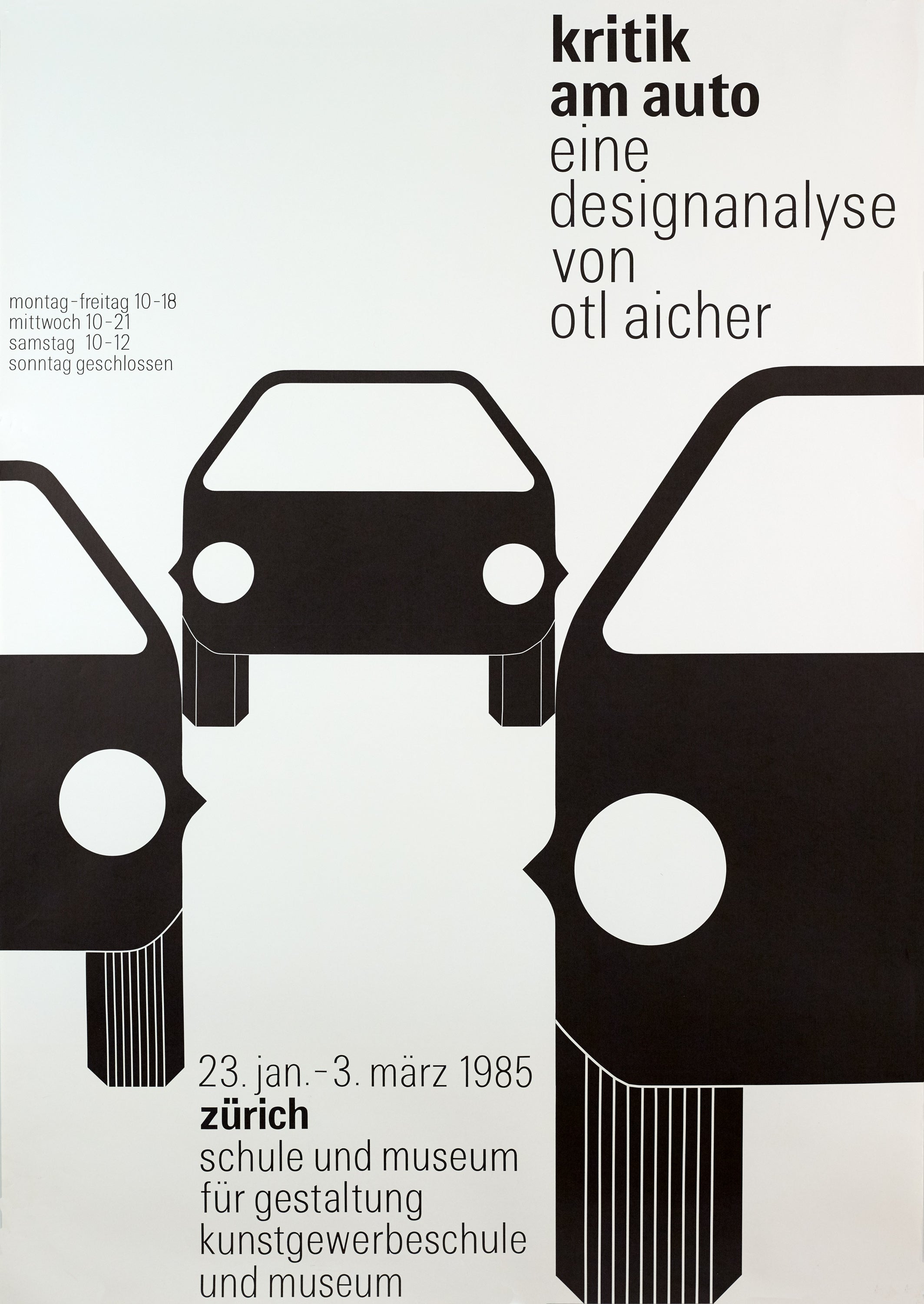 Otl Aicher poster, Kritik am Auto | Grafa Gallery