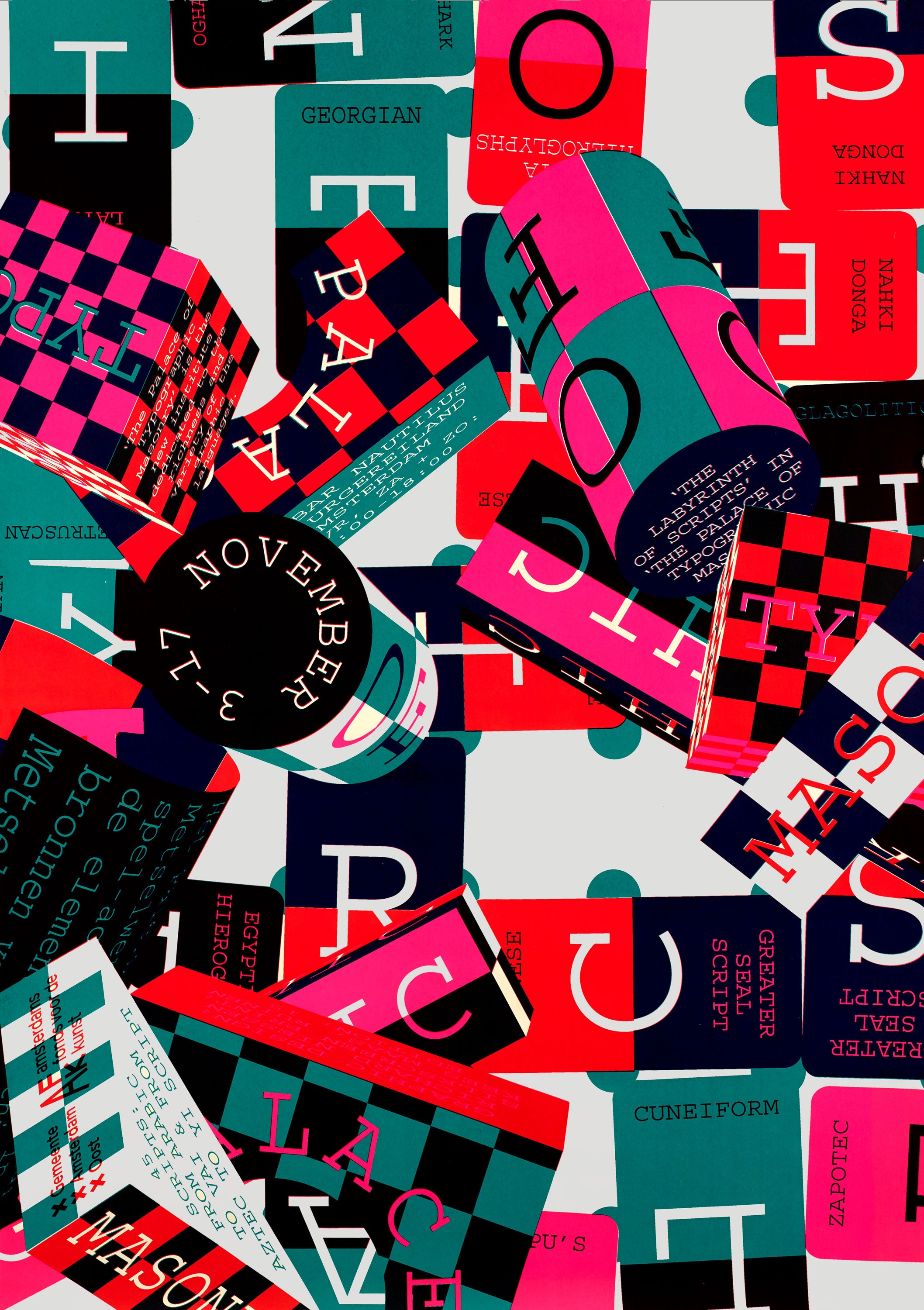 Richard Niessen poster, The Labyrinth of Scripts | Grafa Gallery